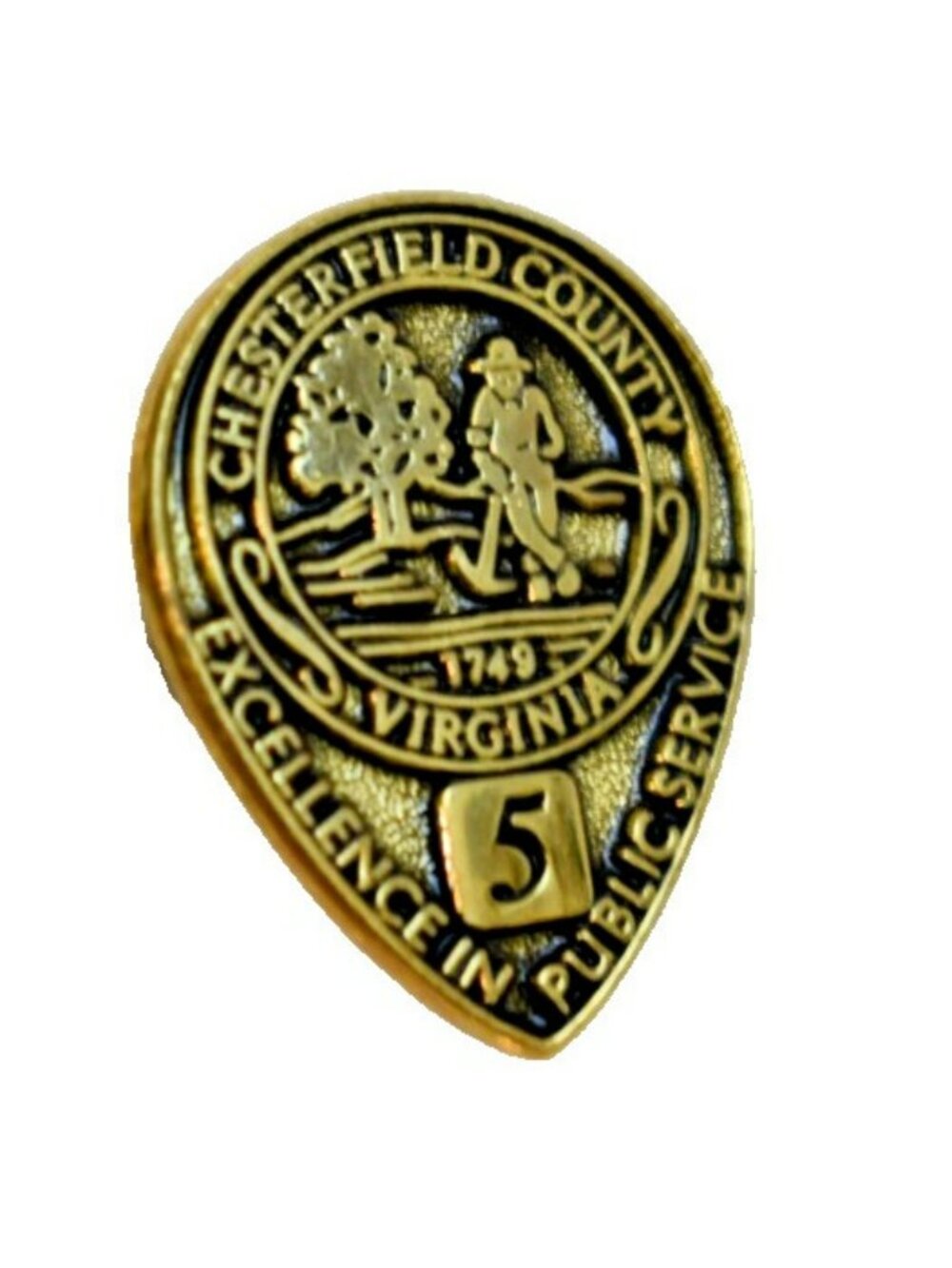 Chesterfield County Virginia Public 5 years of Service Pin